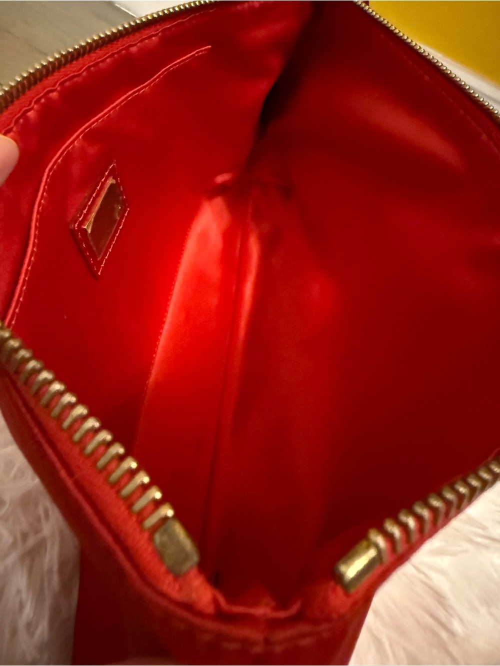 Fendi Vintage Red Satin Wristlet Clutch Evening Bag Y2k with COA - Picture 13 of 16